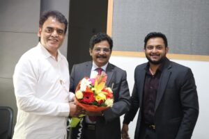With Sri Dr. Ashwath Narayan, Honorable Deputy Chief Minister of Karnataka and Minister of Higher Education, IT & BT Science & Technology, along with Dr Joseph V G - Chancellor GCU